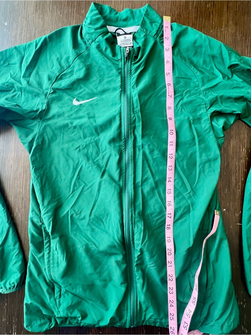 Nike Running XS Emerald Green Lightweight Full Zip Windbreaker Jacket - Picture 8 of 9